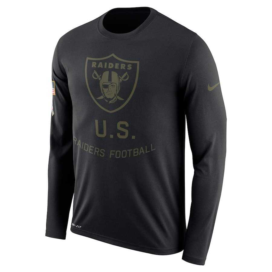 Men's Oakland Raiders Nike Salute to Service Sideline Legend Performance Long Sleeve T-Shirt Black,We sell and wholesale Men's Oakland Raiders Nike Salute to Service Sideline Legend Performance Long Sleeve T-Shirt Black on line form chian!